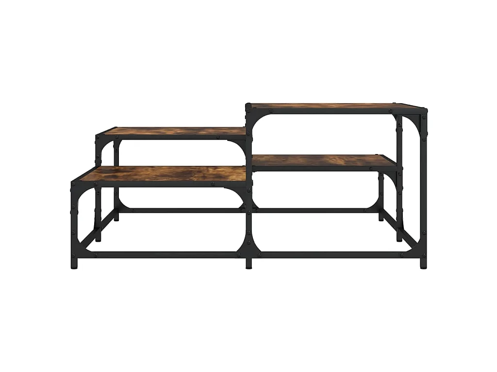 Table basse chêne fumé 87,5x87,5x40cm bois d'ingénierie GHR25704