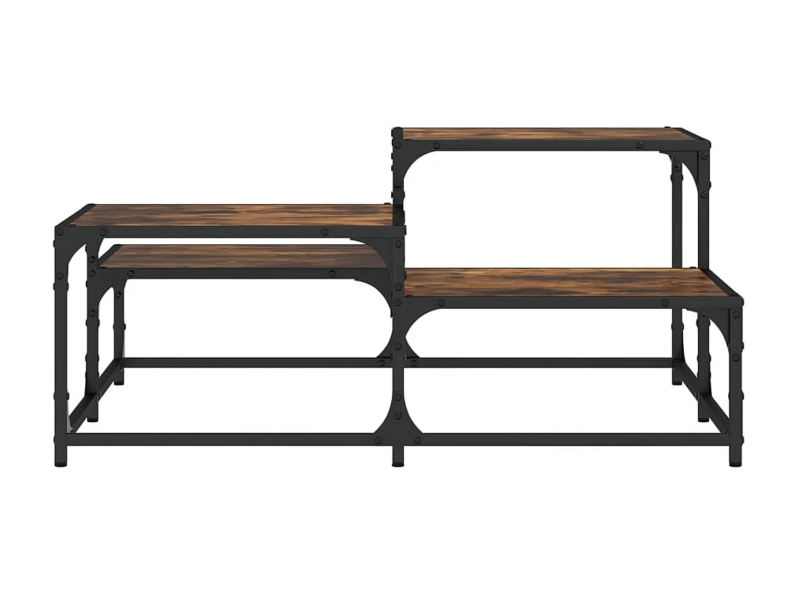 Table basse chêne fumé 87,5x87,5x40cm bois d'ingénierie GHR25704