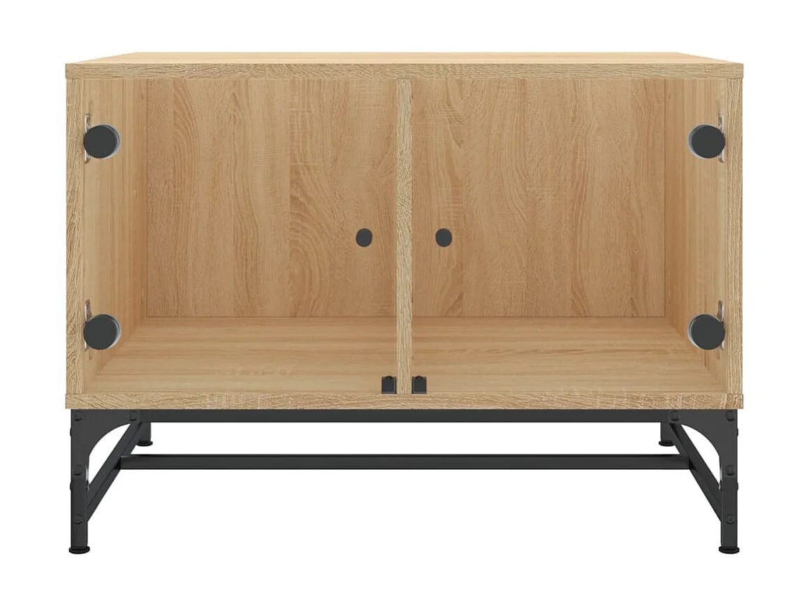 Mesa de centro c/ portas de vidro 68,5x50x50 cm carvalho sonoma PT322719