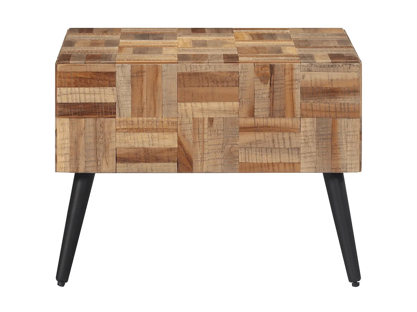 Mesa de centro teca reciclada maciza gris 55x55x40 cm ES13996