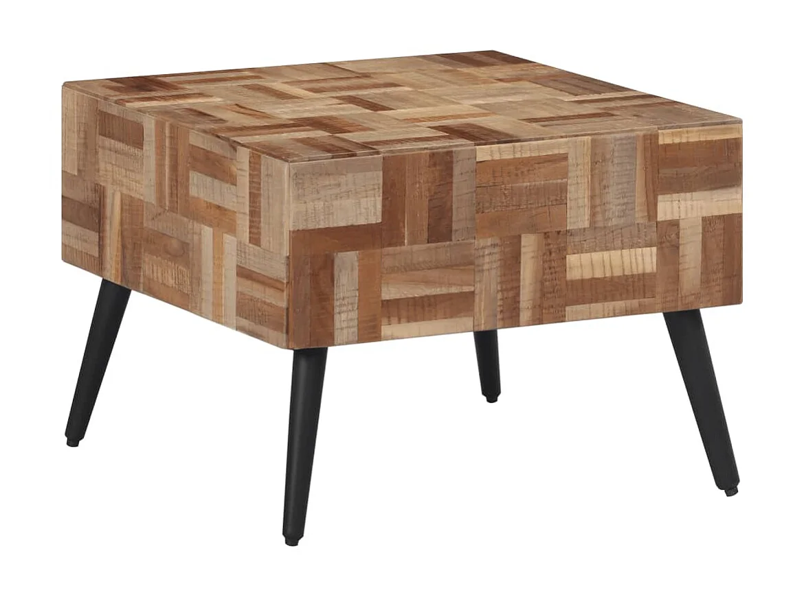 Salontafel 55x55x40 cm massief gerecycled teakhout grijs NL49230