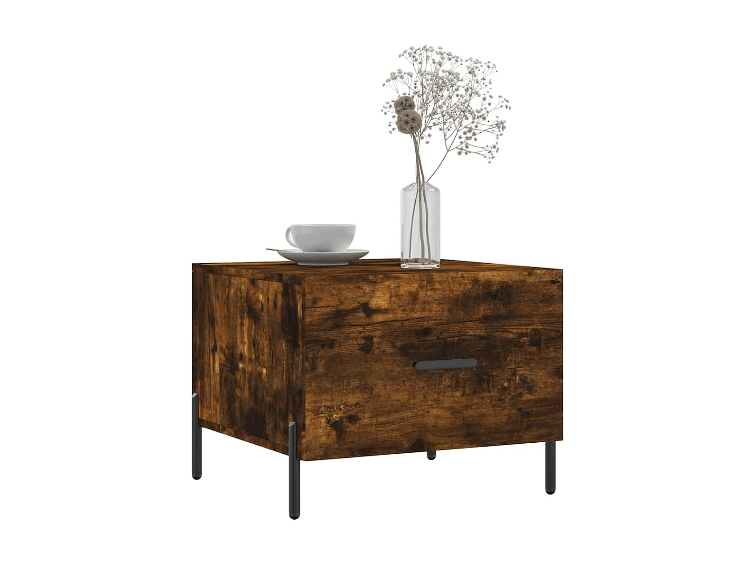 Mesa centro 2 pcs 50x50x40 cm madeira processada cor fumado PT178739