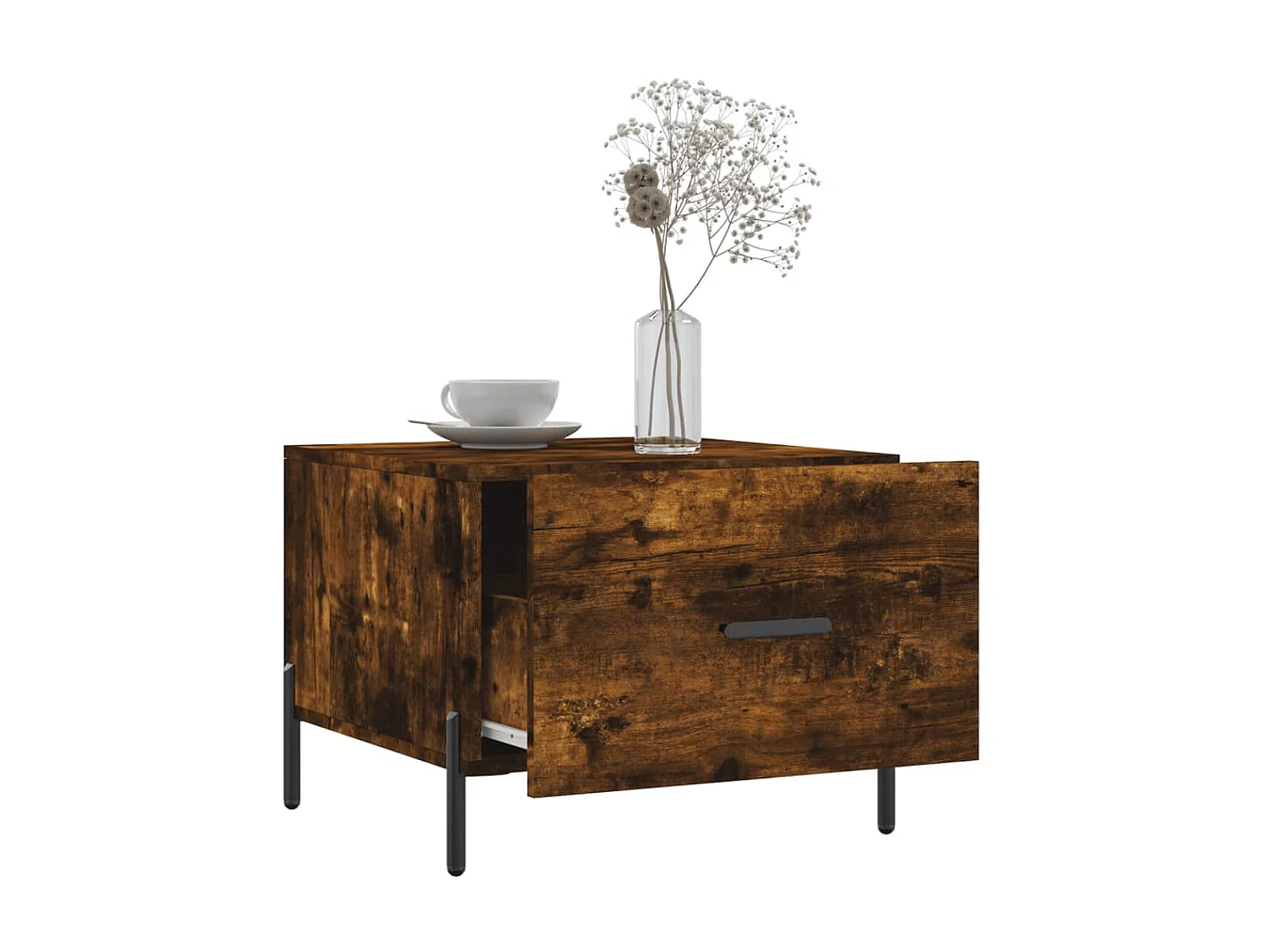 Tables basses 2 pcs chêne fumé 50x50x40 cm bois d'ingénierie GHR56423