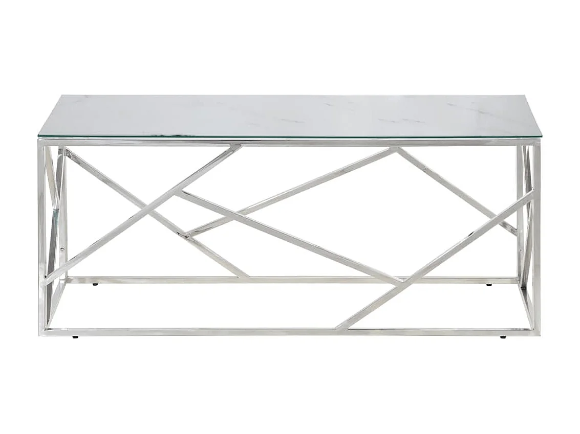 Salontafel roestvrijstaal en gehard glas zilverkleurig NL97947