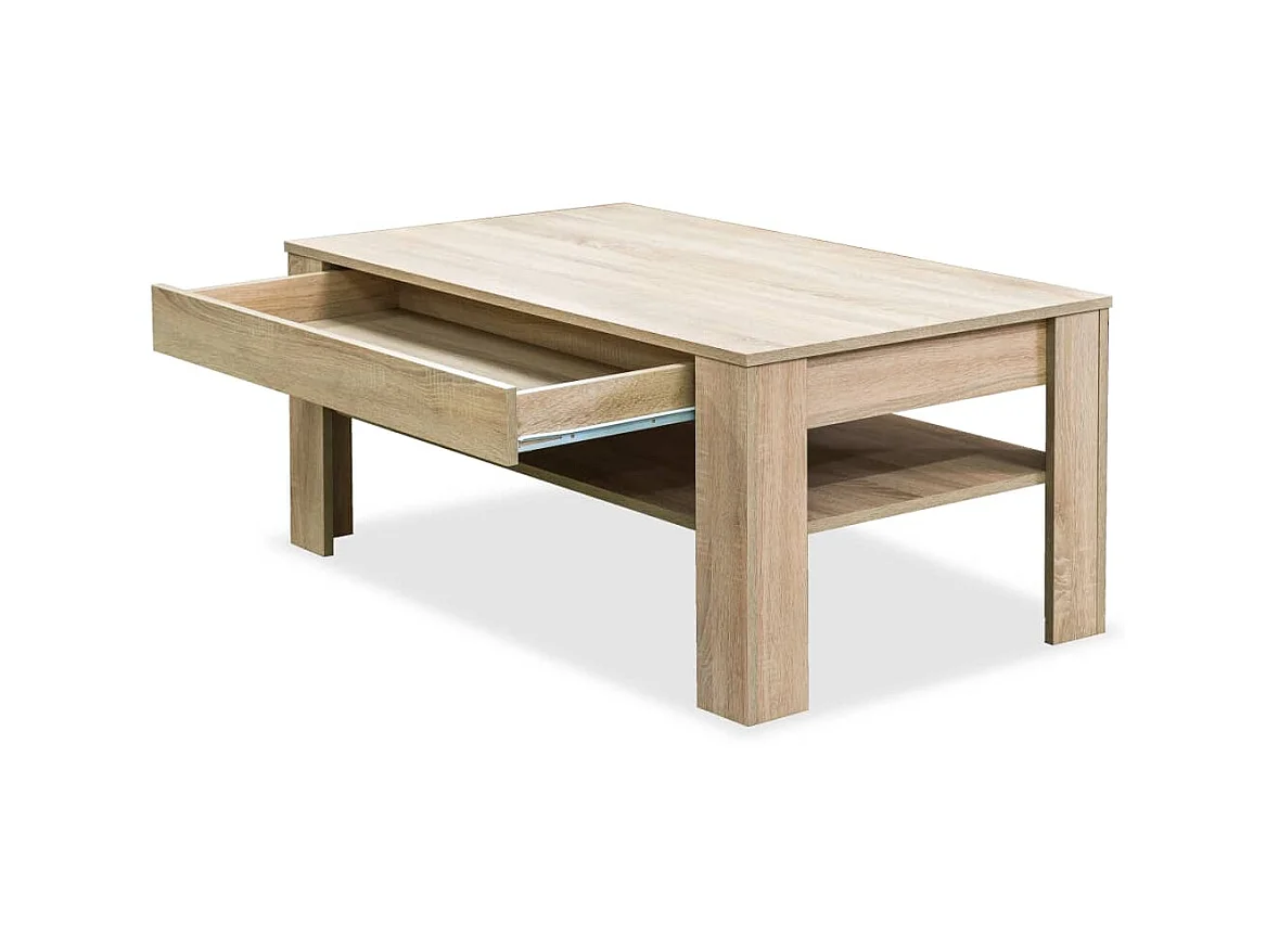 Salontafel 110x65x48 cm bewerkt hout eikenkleur NL73242