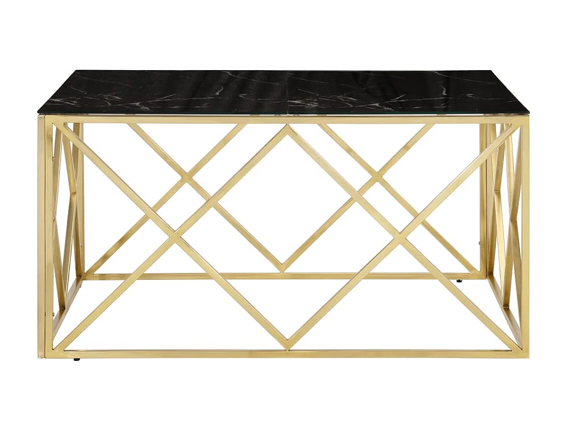Table basse doré acier inoxydable et verre trempé GHR25468