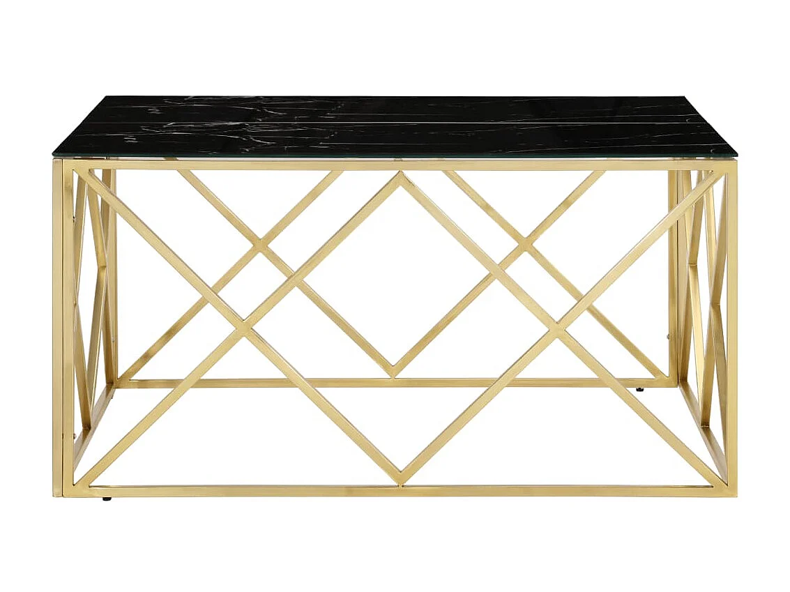 Table basse doré acier inoxydable et verre trempé GHR25468