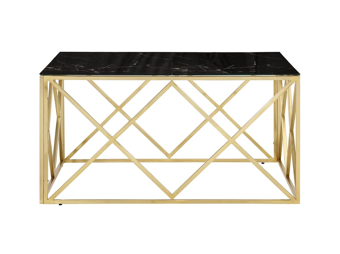 Table basse doré acier inoxydable et verre trempé GHR25468