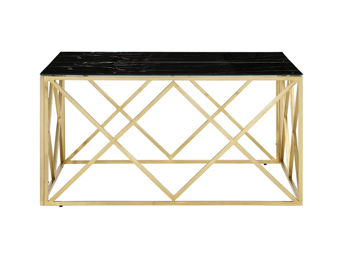Table basse doré acier inoxydable et verre trempé GHR25468