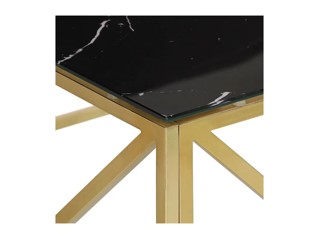 Table basse doré acier inoxydable et verre trempé GHR25468