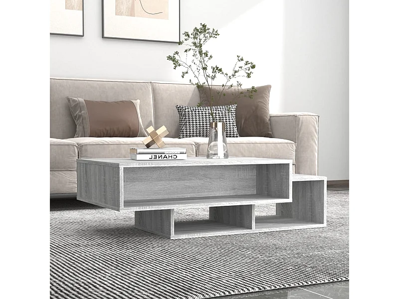 Mesa de centro madera de ingeniería gris Sonoma 105x55x32 cm ES805587