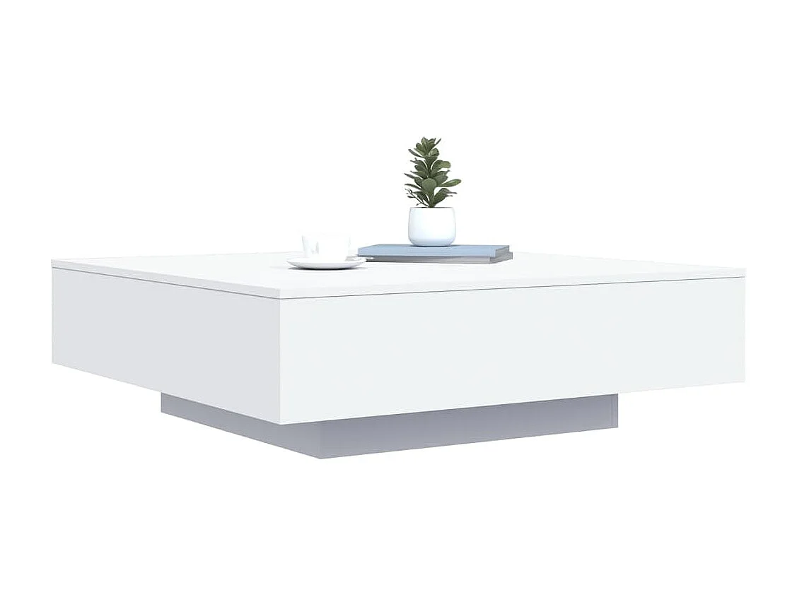 Mesa de centro com luzes LED 100x100x31 cm branco PT230483