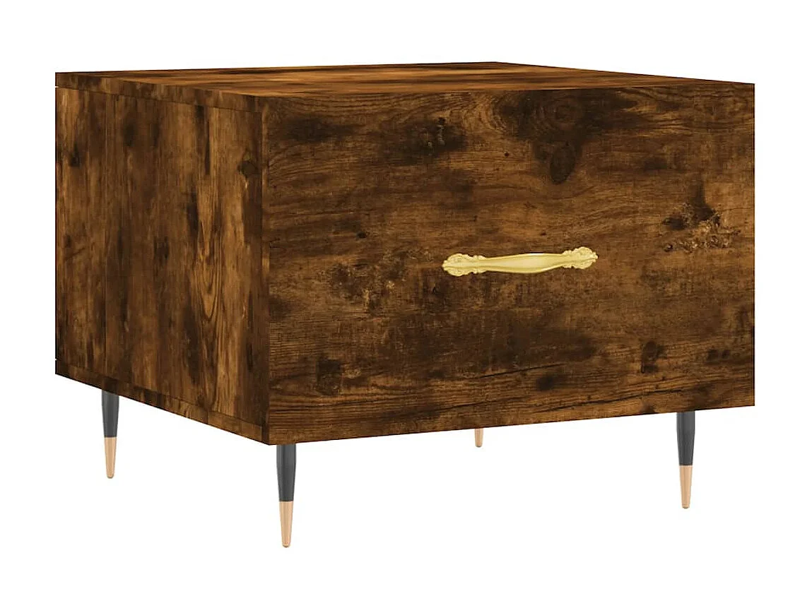 Tavolini Salotto 2 PZ | Tavolini da caffè | Tavoli bassi Rovere Fumo 50x50x40cm Legno Multistrato