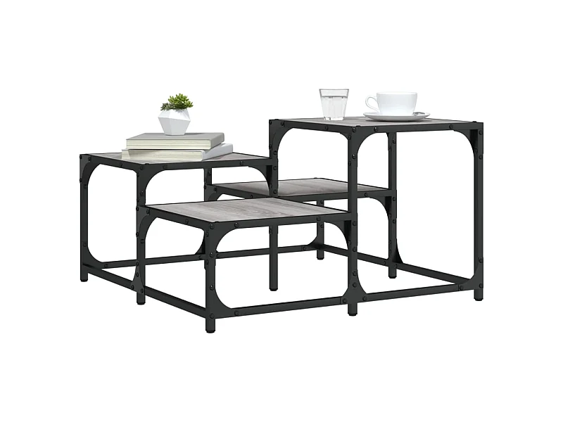 Mesa de centro madera de ingeniería gris Sonoma 68x68x40 cm ES40253