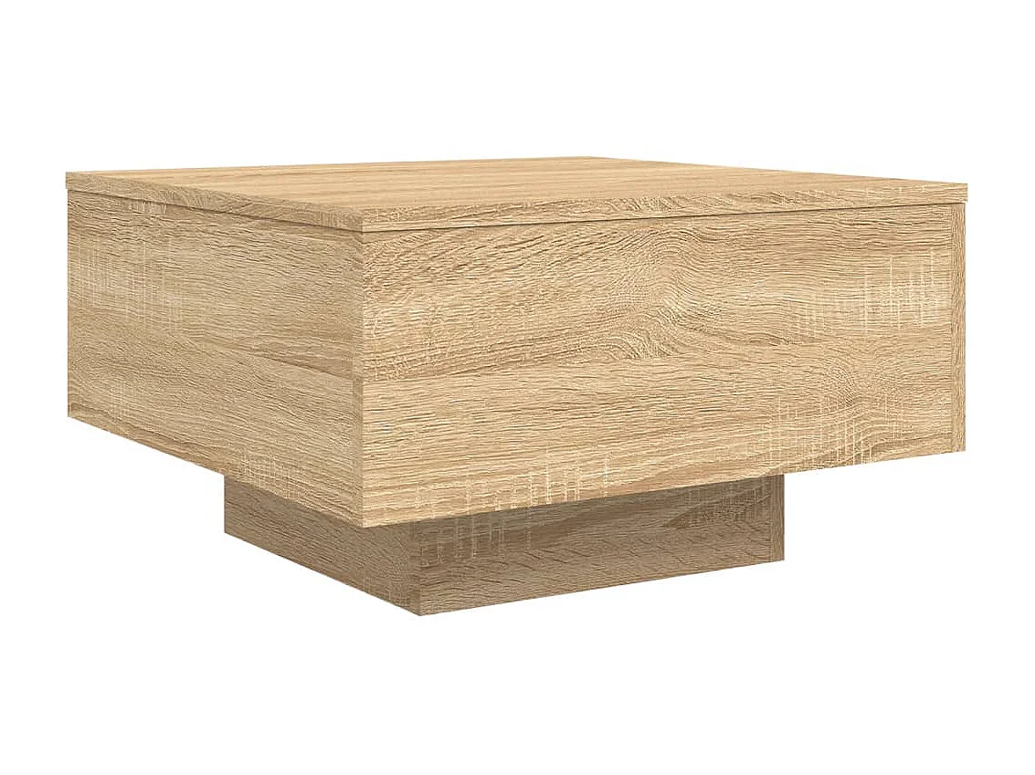 Mesa de centro con luces LED roble Sonoma 55x55x31 cm ES56964