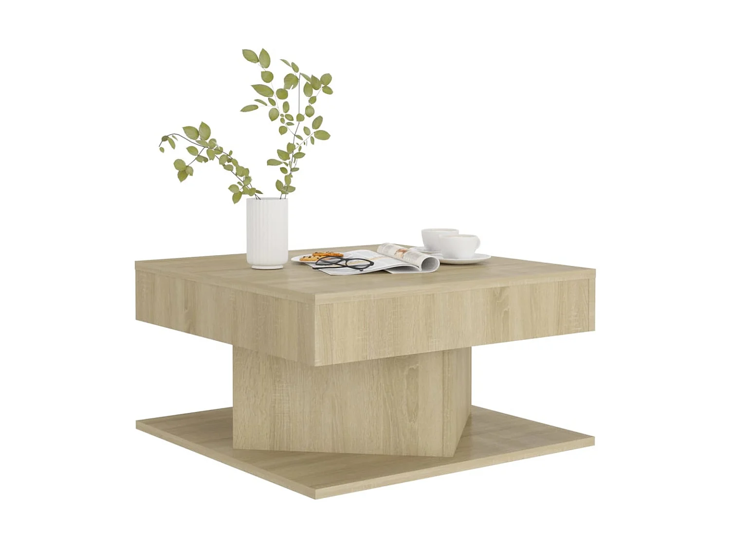 Table basse Chêne sonoma 57x57x30 cm Aggloméré GHR52421