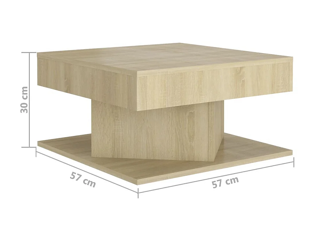Table basse Chêne sonoma 57x57x30 cm Aggloméré GHR52421