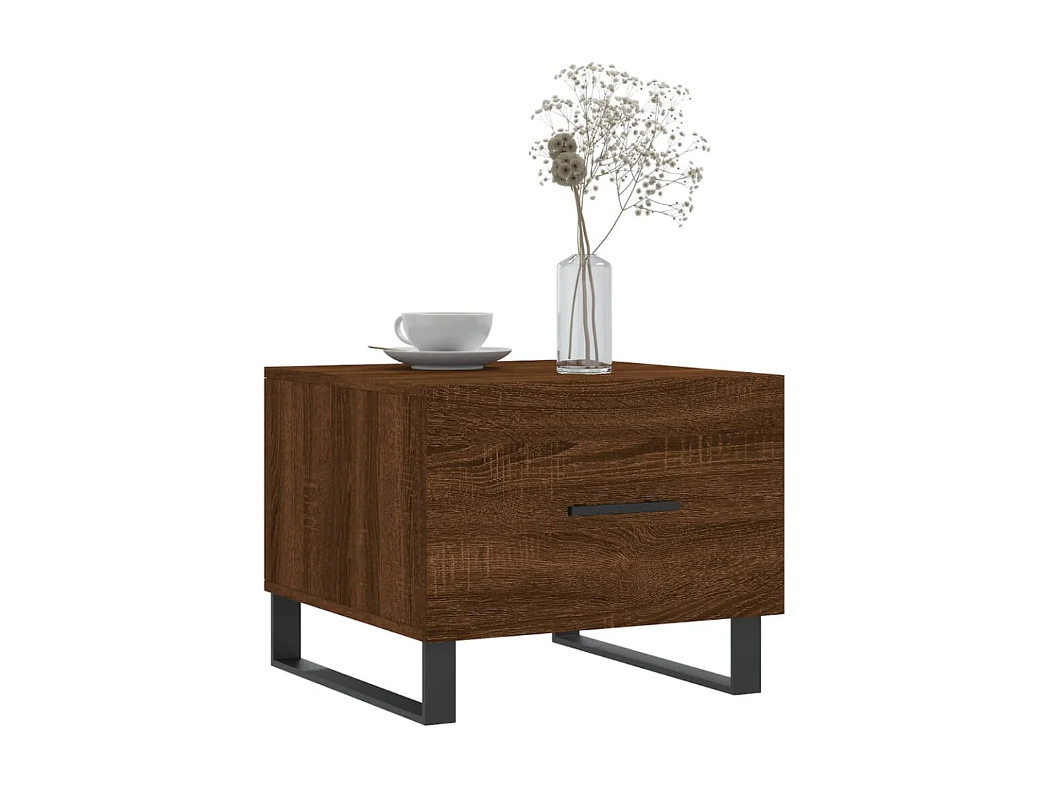 Mesa centro 2 pcs 50x50x40 cm madeira proc. carvalho castanho PT274651