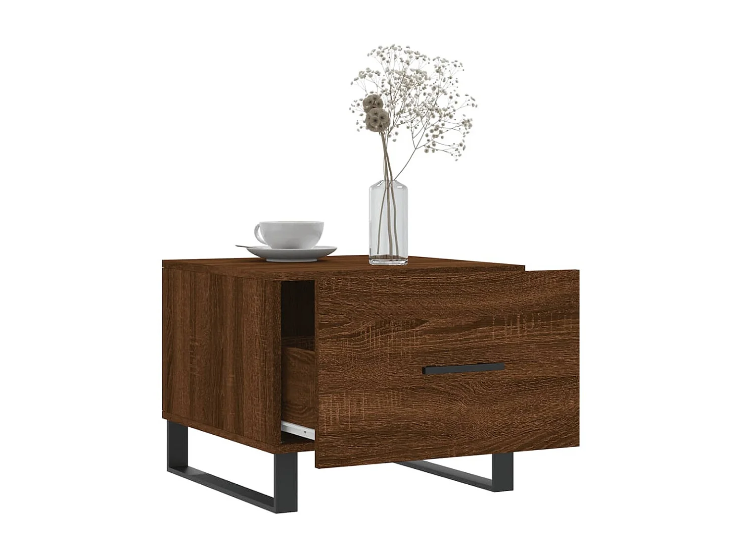 Mesa centro 2 pcs 50x50x40 cm madeira proc. carvalho castanho PT274651