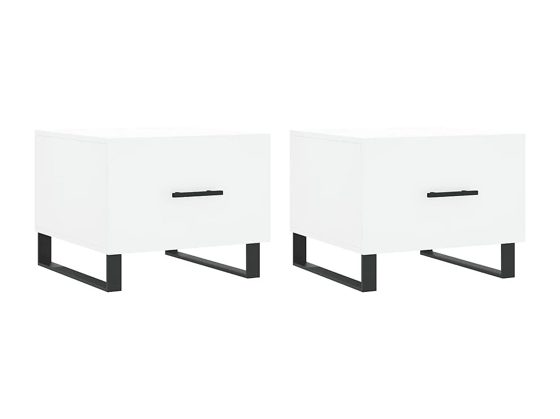 Tables basses 2 pcs blanc 50x50x40 cm bois d'ingénierie GHR56579