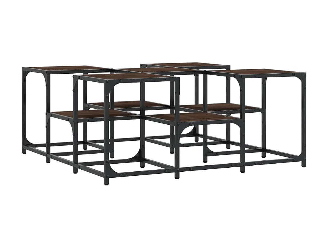 Table basse chêne marron 91x91x40 cm bois d'ingénierie GHR23746