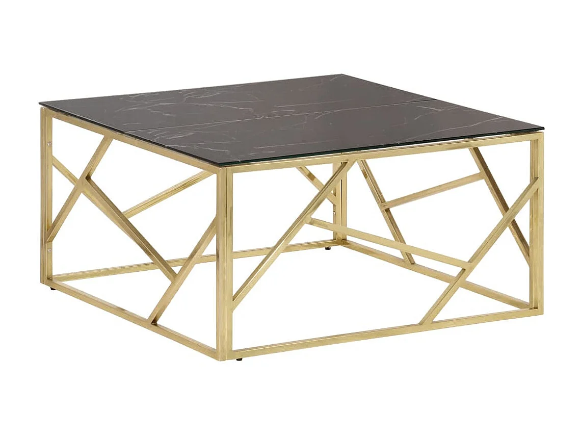 Table basse doré acier inoxydable et verre trempé GHR58816