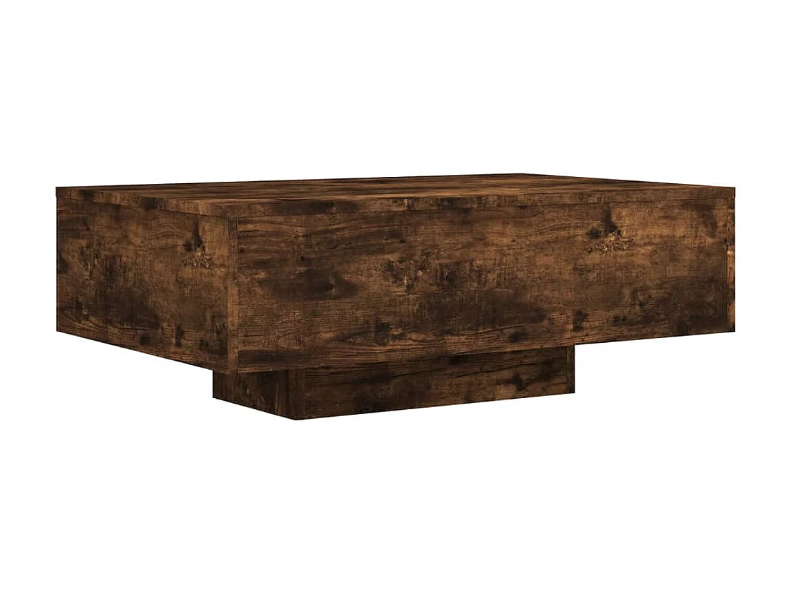 Table basse avec lumières LED chêne fumé 85x55x31 cm GHR15873
