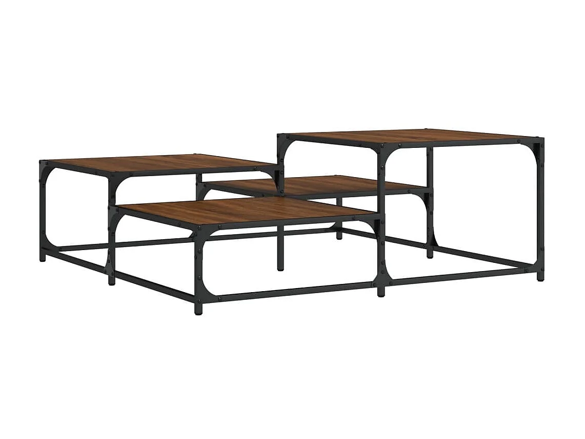 Table basse chêne marron 107x107x40 cm bois d'ingénierie GHR99131