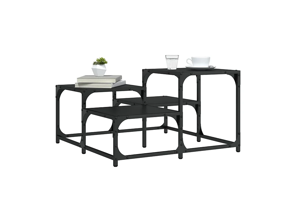 Table basse noir 68x68x40 cm bois d'ingénierie GHR68296