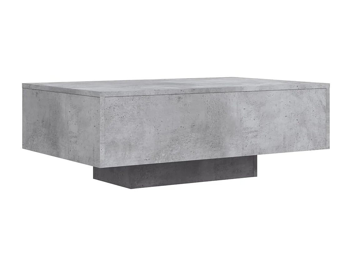 Mesa de centro com luzes LED 85x55x31 cm cinzento cimento PT473849