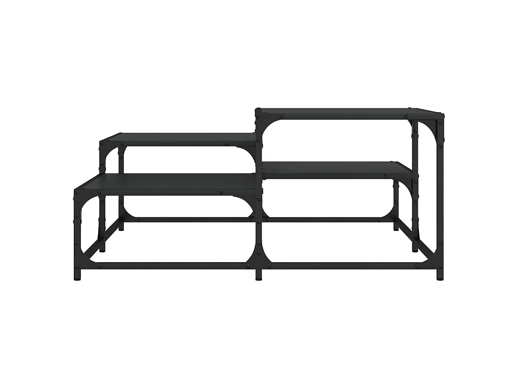 Mesa de centro madera de ingeniería negra 87,5x87,5x40 cm ES27582