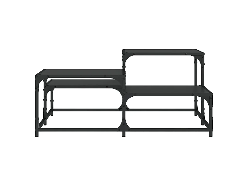 Table basse noir 87,5x87,5x40 cm bois d'ingénierie GHR64956