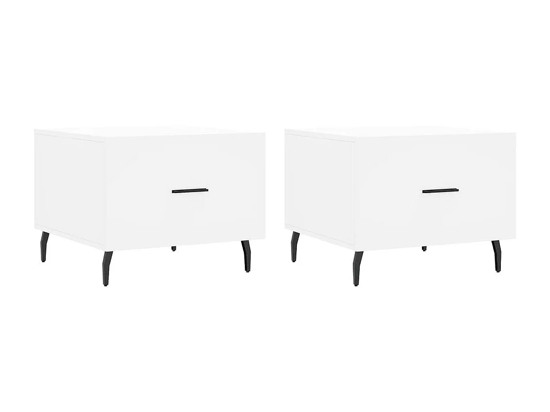Tables basses 2 pcs blanc 50x50x40 cm bois d'ingénierie GHR77522