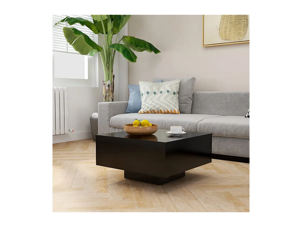 Table basse Noir 60x60x31,5 cm Aggloméré GHR60118