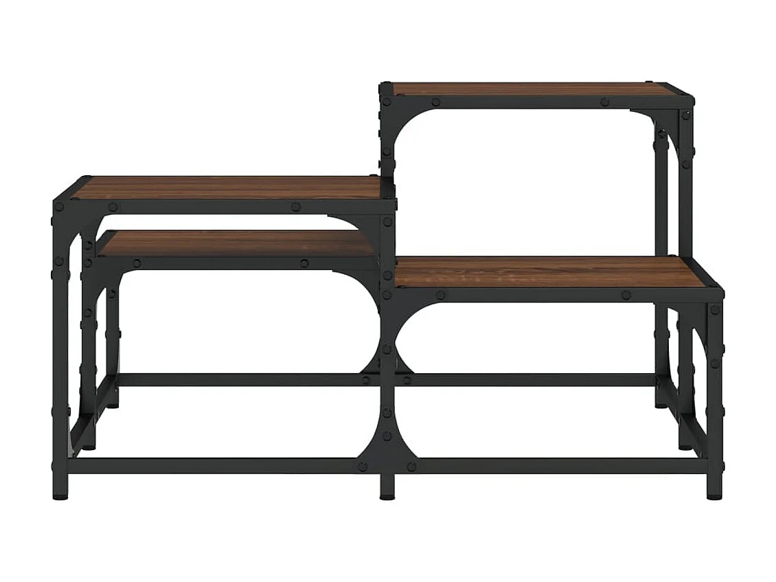 Mesa de centro madera de ingeniería roble marrón 68x68x40 cm ES94054