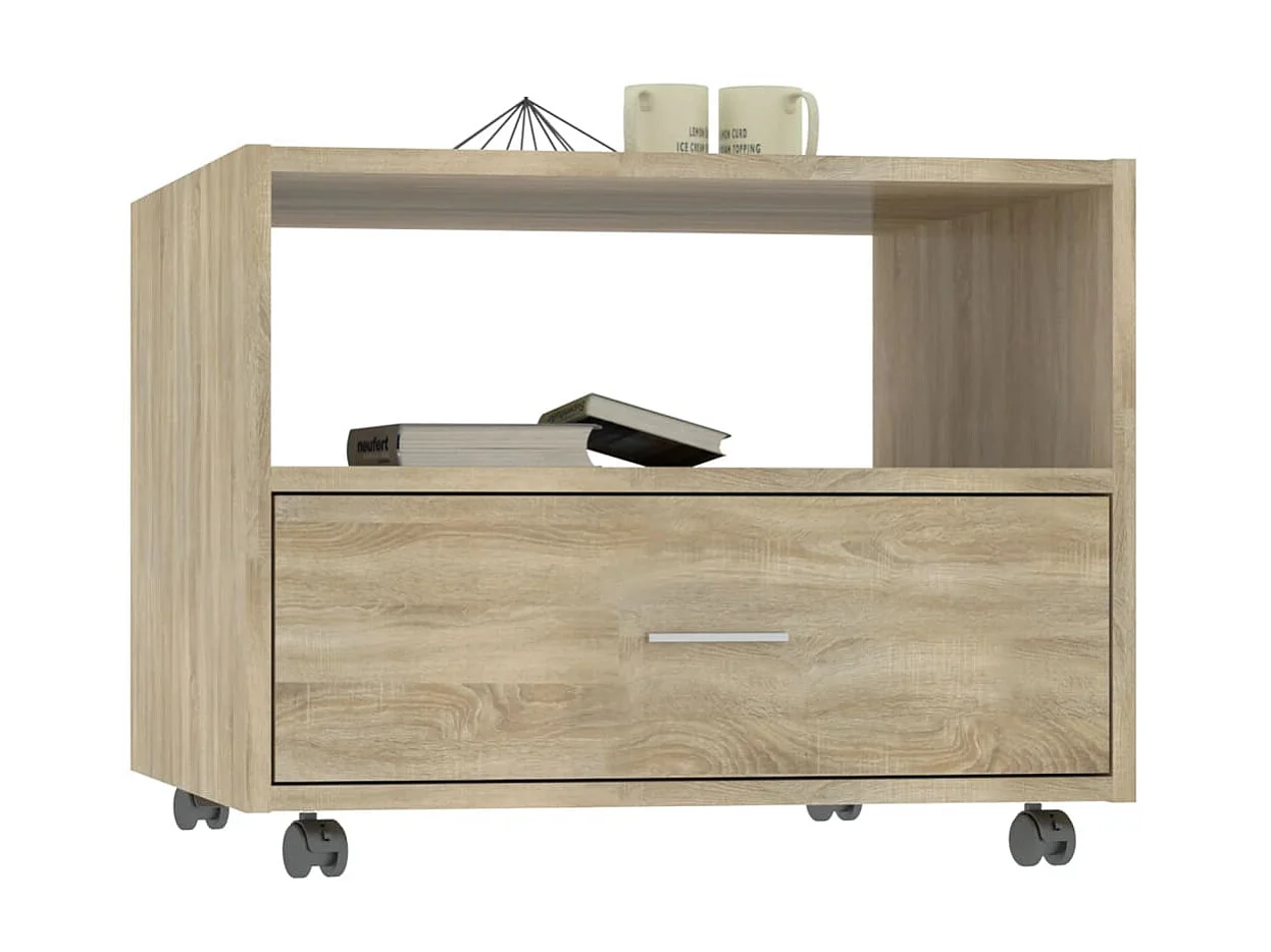 Mesa de centro madera de ingeniería roble Sonoma 55x55x40 cm ES75271