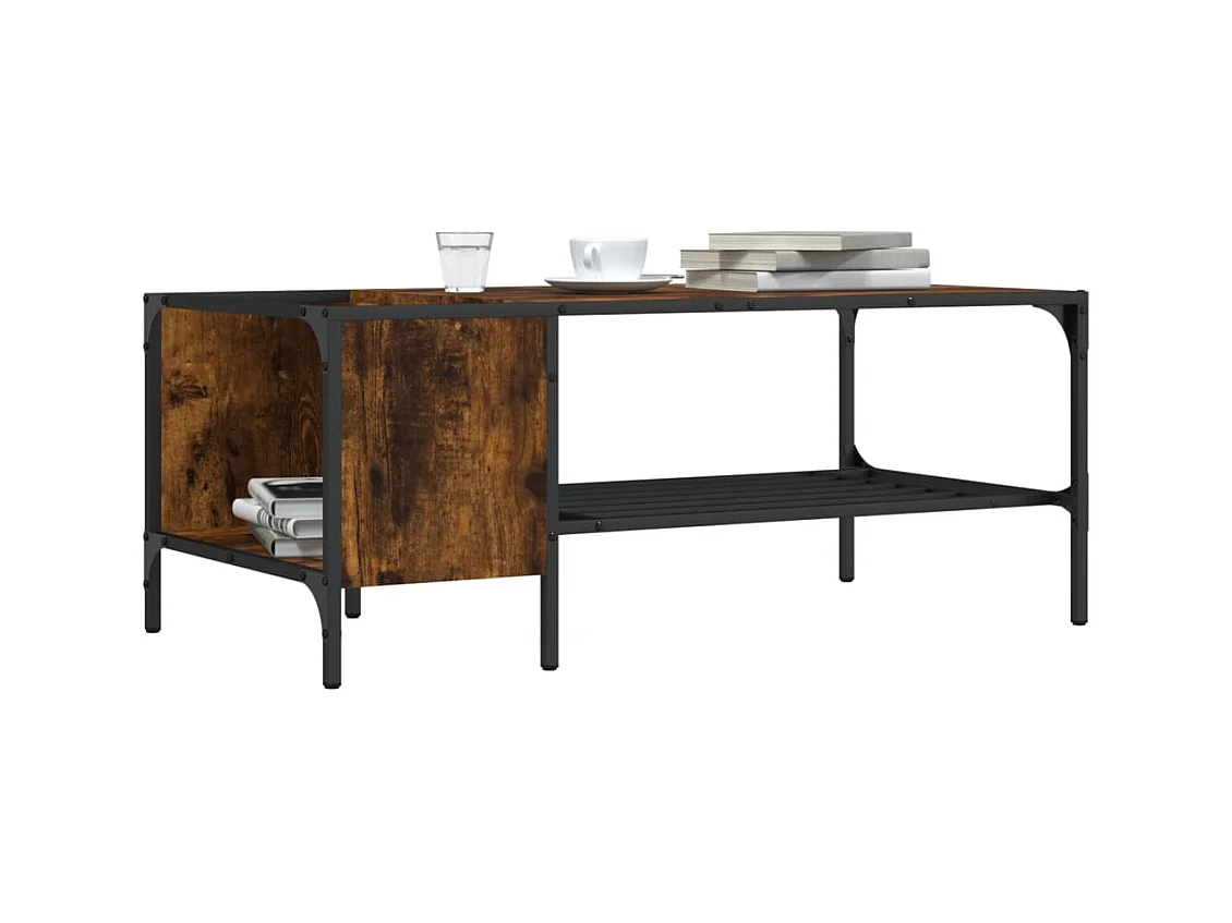 Table basse avec support chêne fumé 100x51x40cm bois ingénierie GHR38810