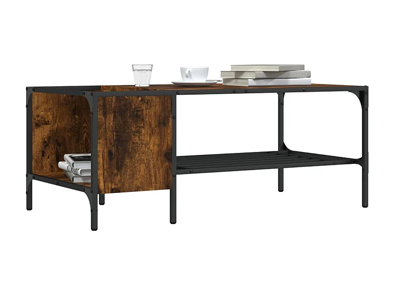 Table basse avec support chêne fumé 100x51x40cm bois ingénierie GHR38810