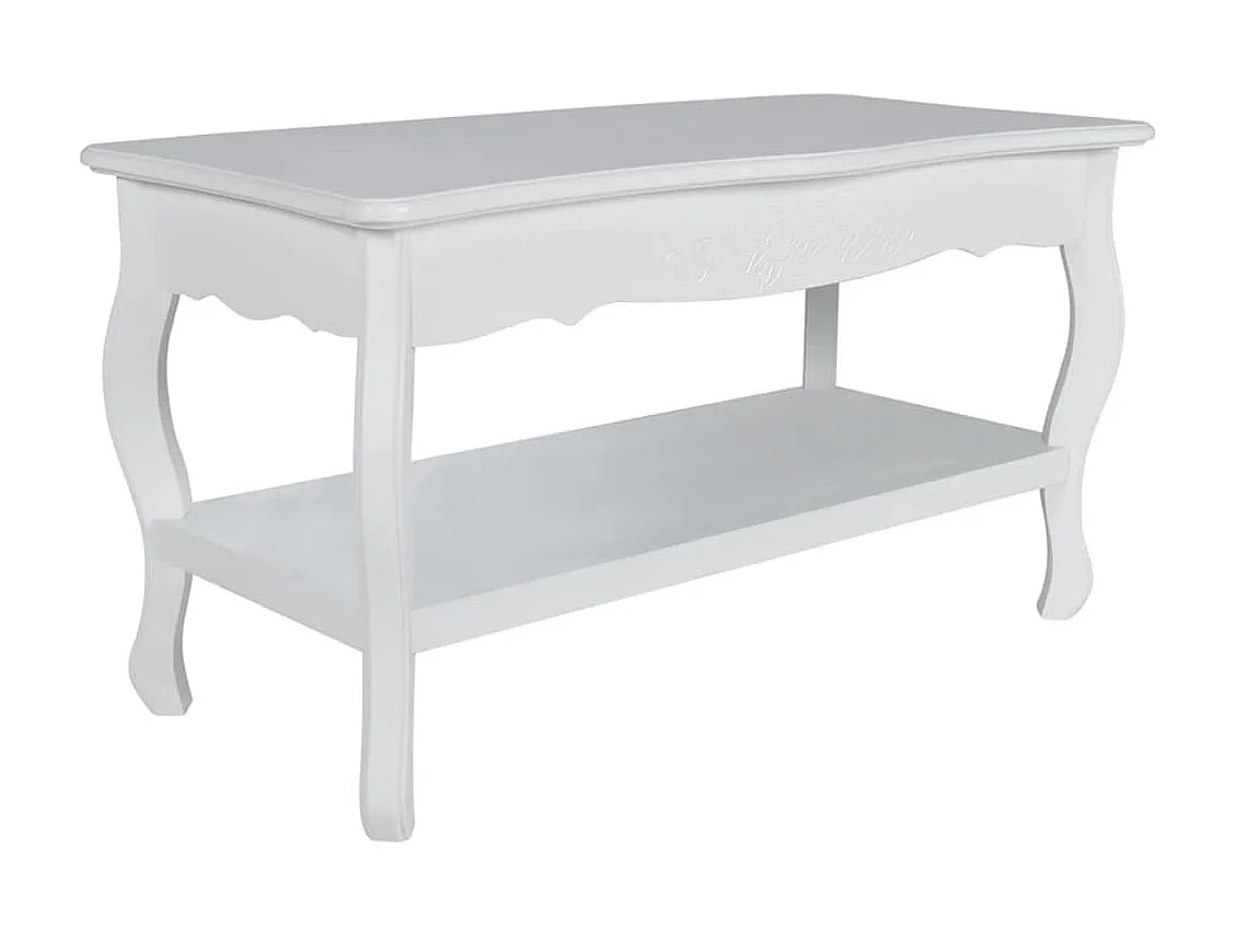 Table basse 2 couches MDF Blanc GHR99299
