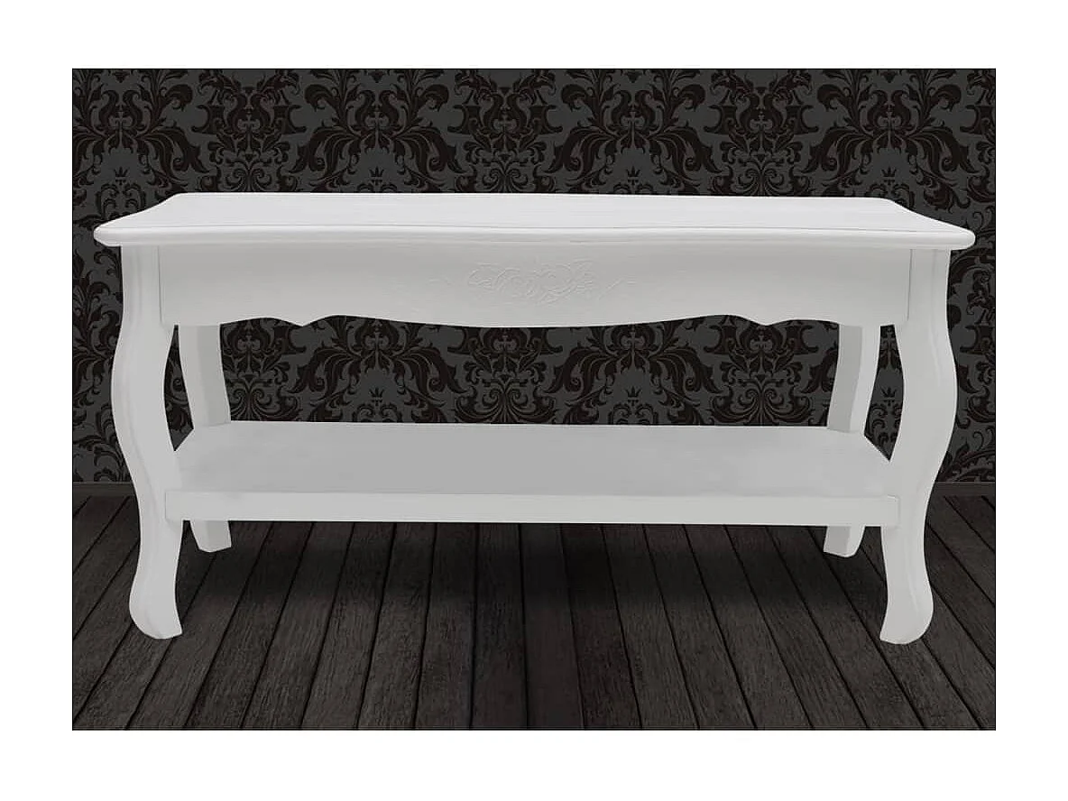 Table basse 2 couches MDF Blanc GHR99299