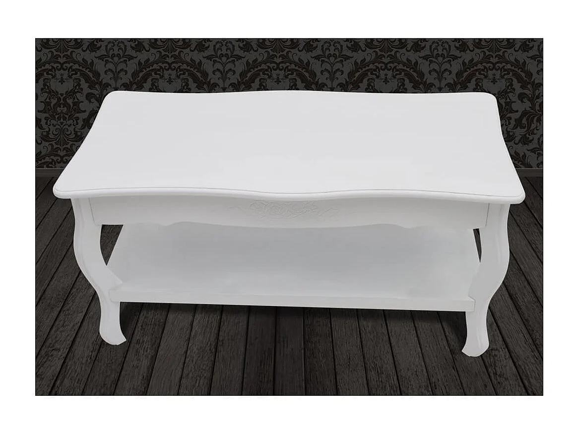 Table basse 2 couches MDF Blanc GHR99299