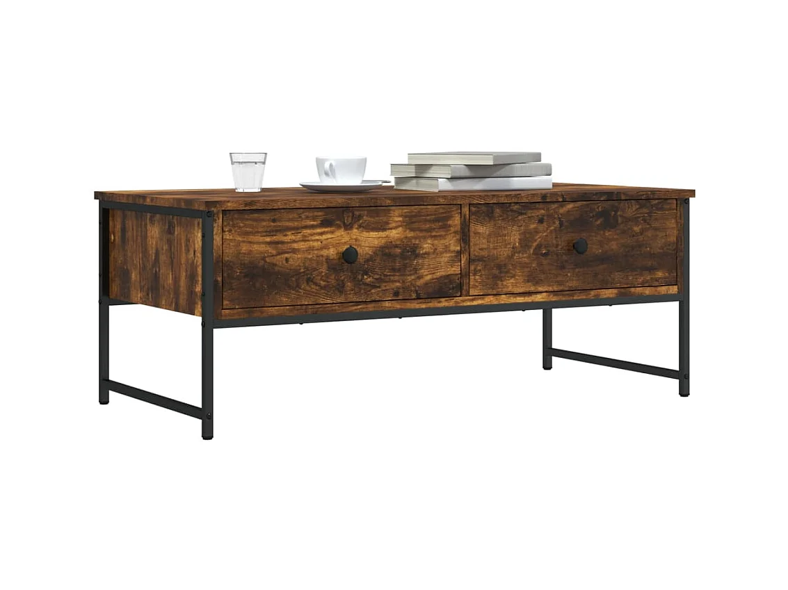 Salontafel 101x49x39,5 cm bewerkt hout gerookt eikenkleurig NL53149