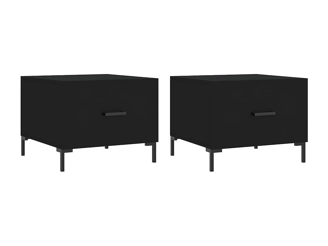 Tables basses 2 pcs noir 50x50x40 cm bois d'ingénierie GHR67779