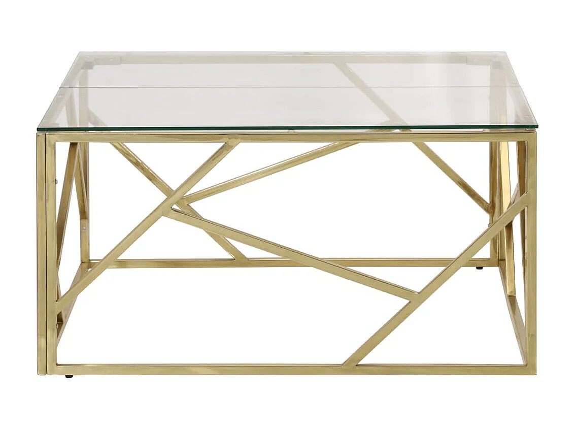 Table basse doré acier inoxydable et verre trempé GHR29787