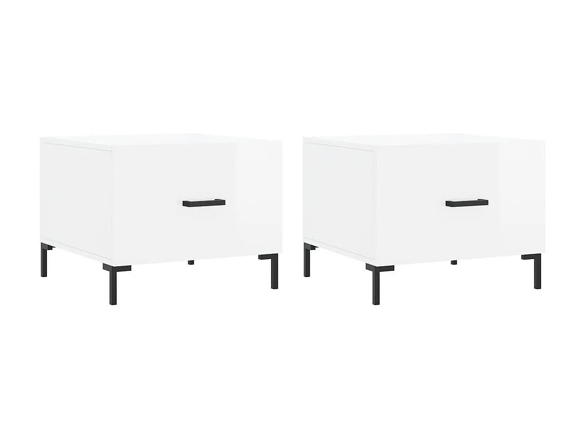Tables basses 2 pcs blanc brillant 50x50x40cm bois d'ingénierie GHR41699
