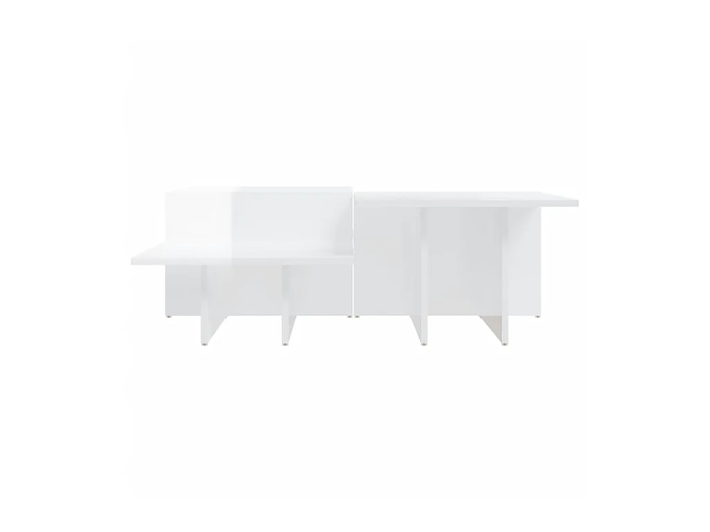 Tables basses 2 pcs blanc brillant bois d'ingénierie GHR26333