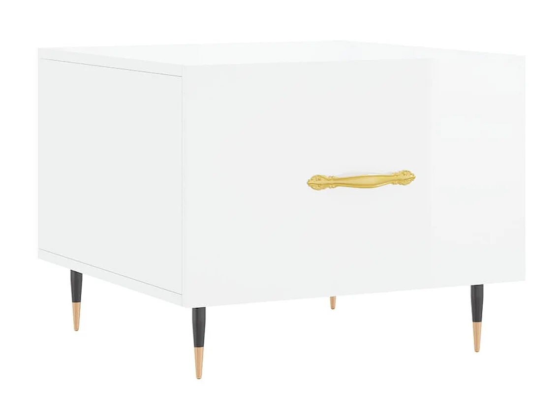 Mesa de centro 2 uds madera ingeniería blanco brillo 50x50x40cm ES67237