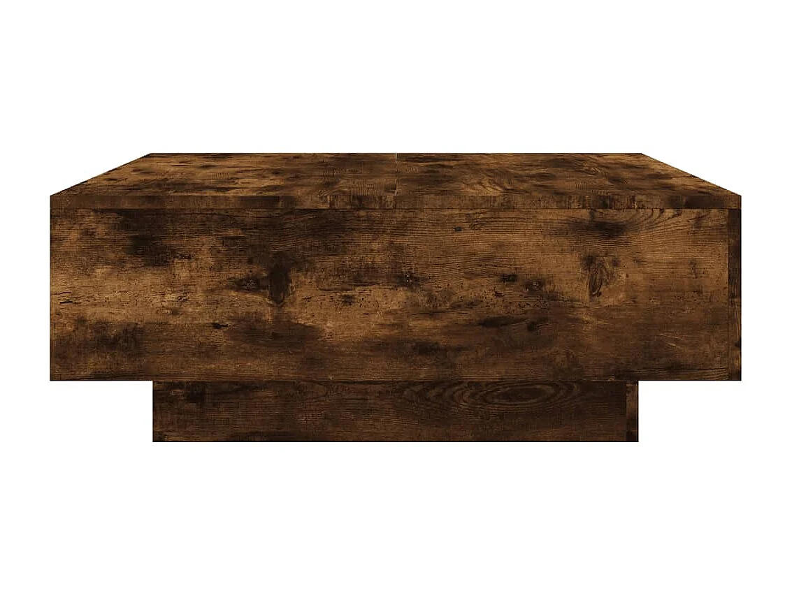 Table basse chêne fumé 80x80x31 cm bois d'ingénierie GHR43279