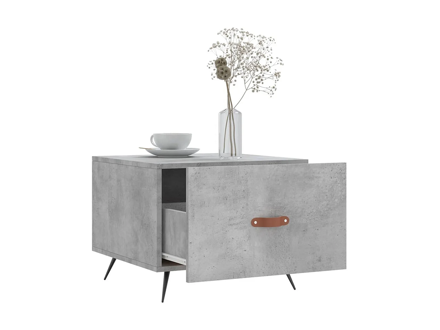 Tables basses 2 pcs gris béton 50x50x40 cm bois d'ingénierie GHR67851