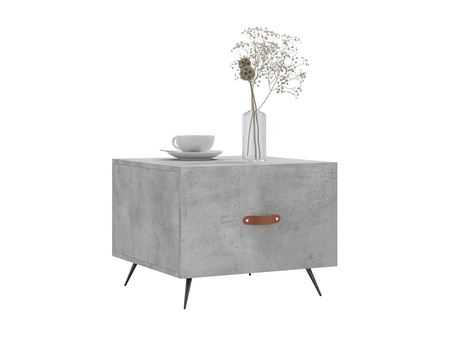 Tables basses 2 pcs gris béton 50x50x40 cm bois d'ingénierie GHR67851